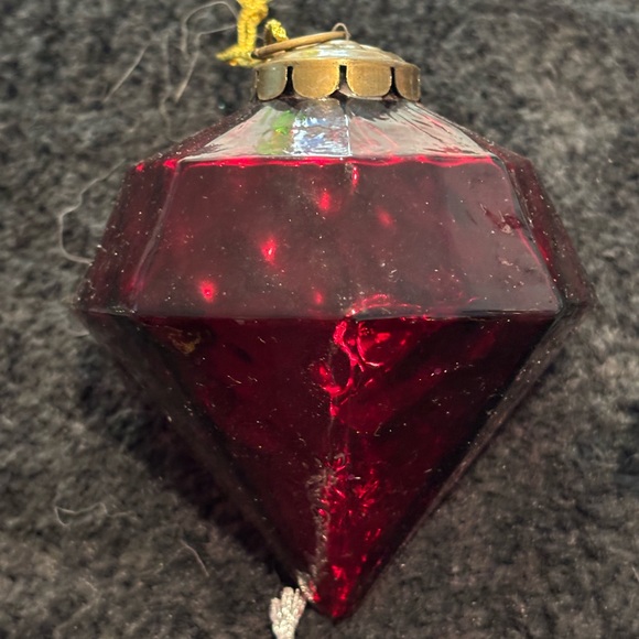 Restoration Hardware Red and Clear Faceted Ornaments - Picture 2 of 4